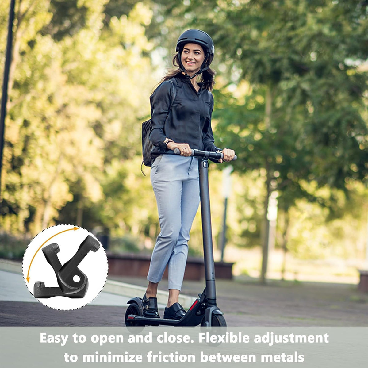 Folding hook lock with iron clasp, compatible with Xiao-Mi M365, reinforced hinge for aluminium folding electric scooters