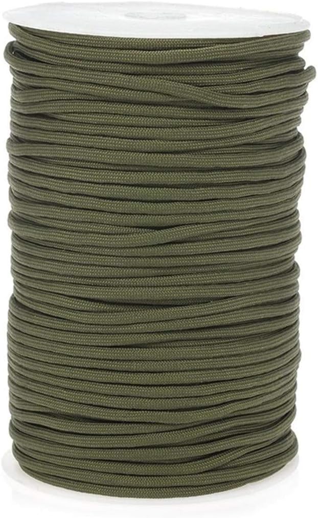100M Parachute Cord Roll 550 Type Paracord Lanyard Rope 9 Strand Cores Outdoor Tent Hiking Rope Roll Parachute Cord (Army Green)