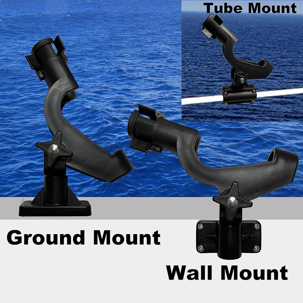 Adjustable Rotatable Plastic Fishing Rod 3 Mount Rack Holder Bracket Boat Canoeing Rowing Mount Kit Kayak Side Rod Holder