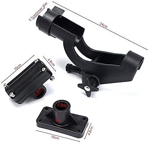 Adjustable Rotatable Plastic Fishing Rod 3 Mount Rack Holder Bracket Boat Canoeing Rowing Mount Kit Kayak Side Rod Holder
