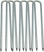 Ground Stakes, Tent Nails, Ground Anchors Garden Staples Steel Galvanized Pegs, Heavy Duty U Landscape Pins for Camping Tents Trampoline Canopies Sheds Ports Gardening 12 Inch 6pack