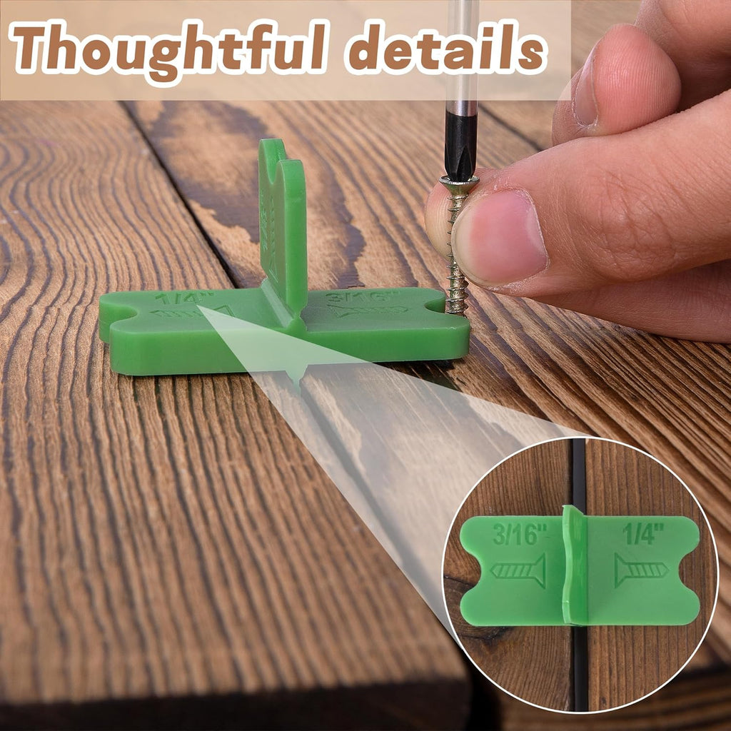 8 Pcs ABS Deck Spacer Tool,4 Thicknesses Deck Board Spacers(1/16", 1/8", 3/16", 1/4"),Deck Spacers Assorted for Pressure Treated Composite Decking