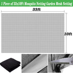 Mosquito Netting Garden Mesh Netting, 33x10Ft Bird Fine Patio Garden Screen Mesh Netting Barrier Hunting Blind Plant Protecting Net for Balcony Porch Protecting Your Skin Plants Vegetables DIY