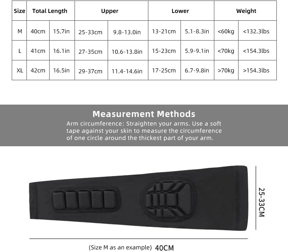 Padded Elbow Forearm Sleeves Compression Arm Protective Sleeve Basketball Shooting Protective Pad