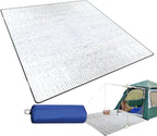 200*200CM Aluminium Foil Camping Mat, Insulating Waterproof Thermal Foam Sleeping Mat For Camping, Sleeping Roll Pad Of Aluminum Foil, Foldable Double-sided Tent Mat For Outdoor Camping Hiking Picnic