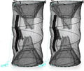 Set of 2 Fishing Bait Trap, Crab Trap Minnow Trap, Crawfish Trap, Collapsible Cast Net, Foldable Fishing Net Trap, Lobster Trap, Portable Folded Fishing Accessories