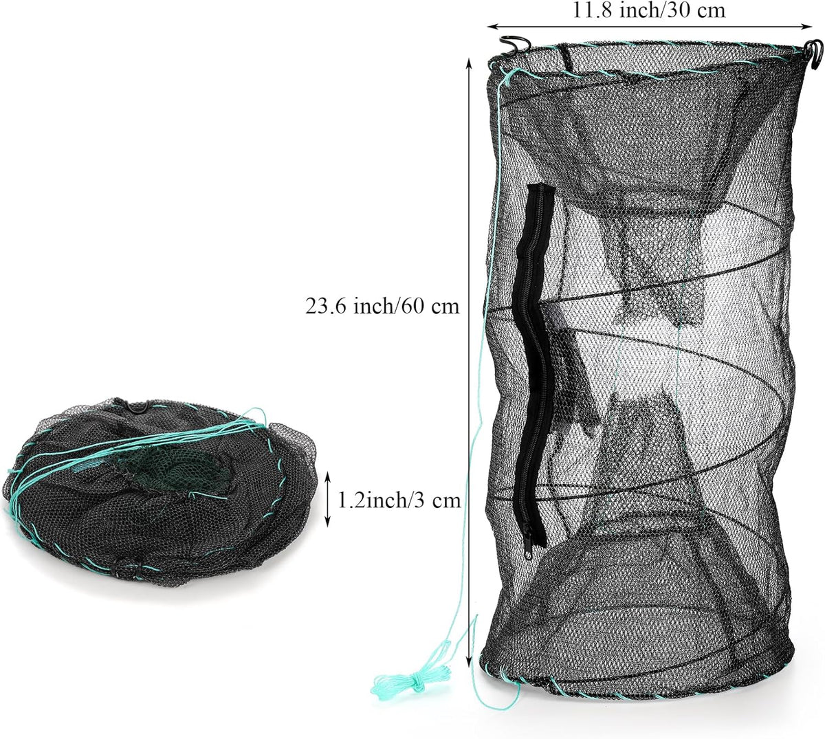 Set of 2 Fishing Bait Trap, Crab Trap Minnow Trap, Crawfish Trap, Collapsible Cast Net, Foldable Fishing Net Trap, Lobster Trap, Portable Folded Fishing Accessories