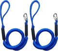 Boat Bungee Dock Lines Boat Marine Rope, Jet Ski Dock, Boating Seadoo Pontoon Waverunner Accessories (Blue, 2 Pcs with Buckles)