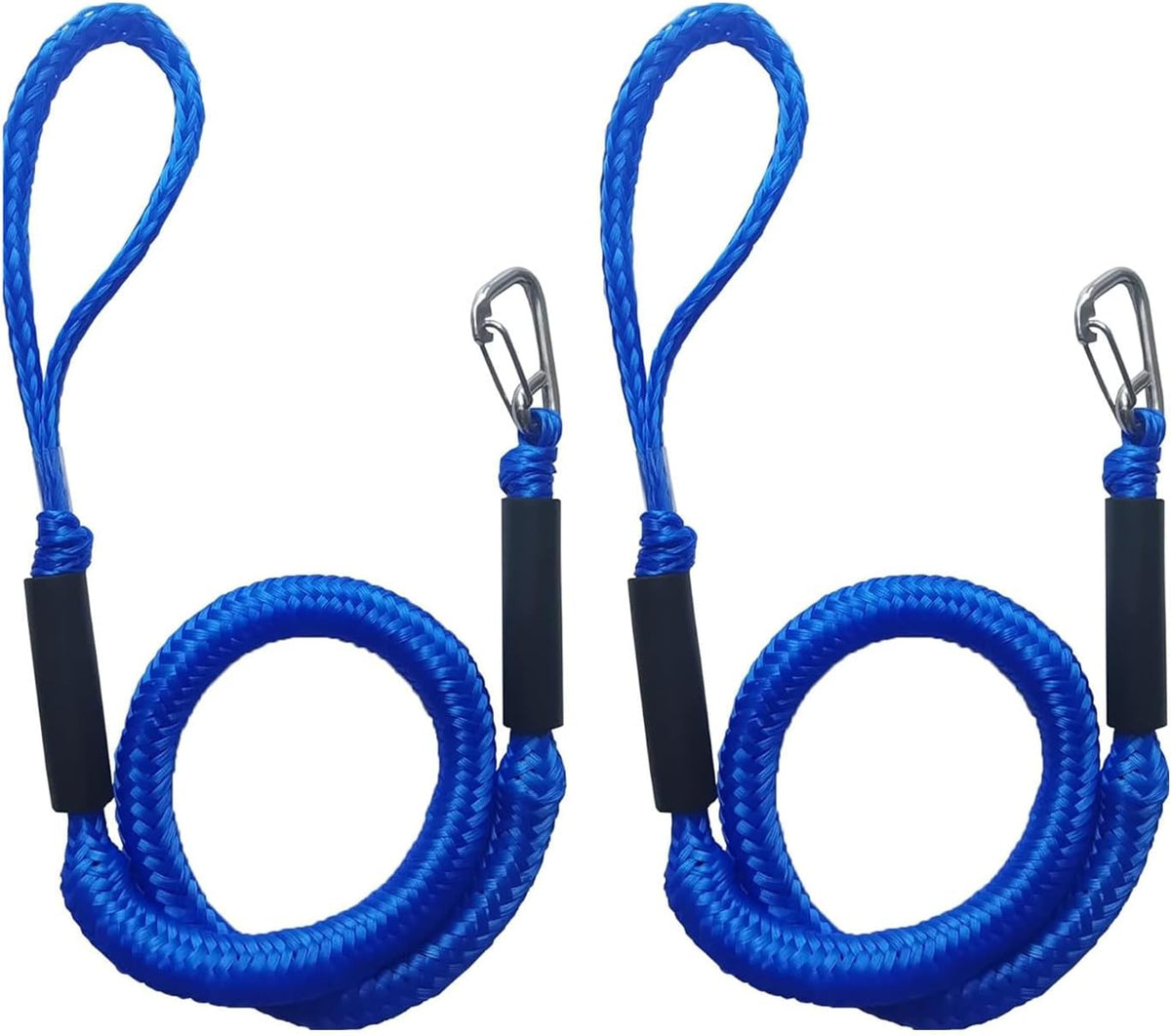 Boat Bungee Dock Lines Boat Marine Rope, Jet Ski Dock, Boating Seadoo Pontoon Waverunner Accessories (Blue, 2 Pcs with Buckles)