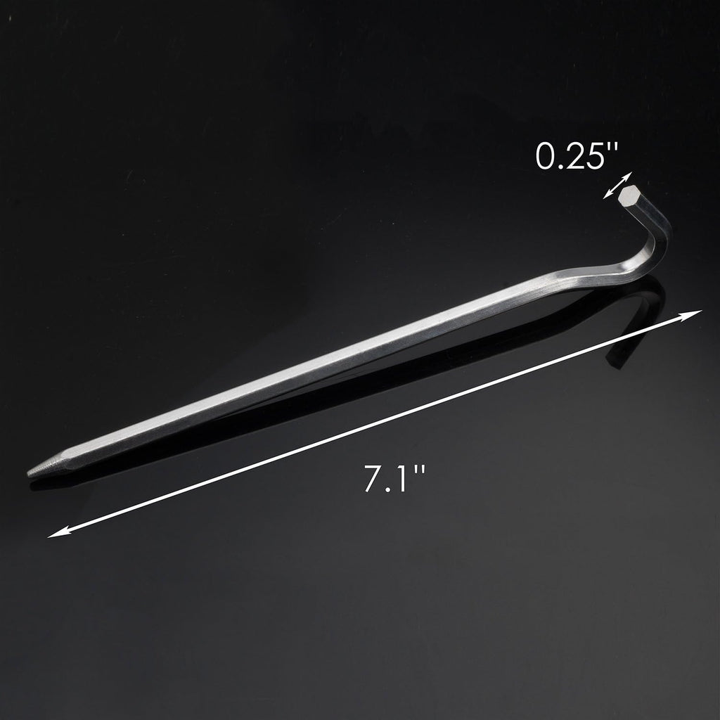 Aluminium Tent Stakes Pegs - 7'' Hexagon Rod Stakes Nail Spike Garden Stakes Camping Pegs for Pitching Tent, Canopies (Silver)