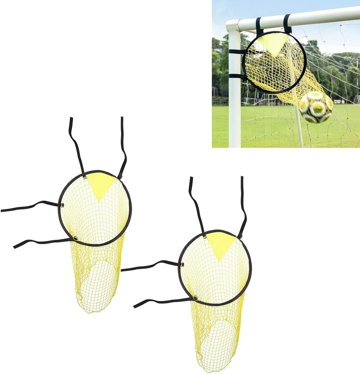 2 Pcs Set Soccer Target Goal Net - Portable Foldable Practice Equipment for Shooting Accuracy - Outdoor Football Field Throwing Target