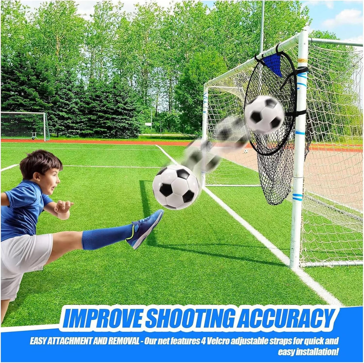 2 Pcs Set Soccer Target Goal Net - Portable Foldable Practice Equipment for Shooting Accuracy - Outdoor Football Field Throwing Target