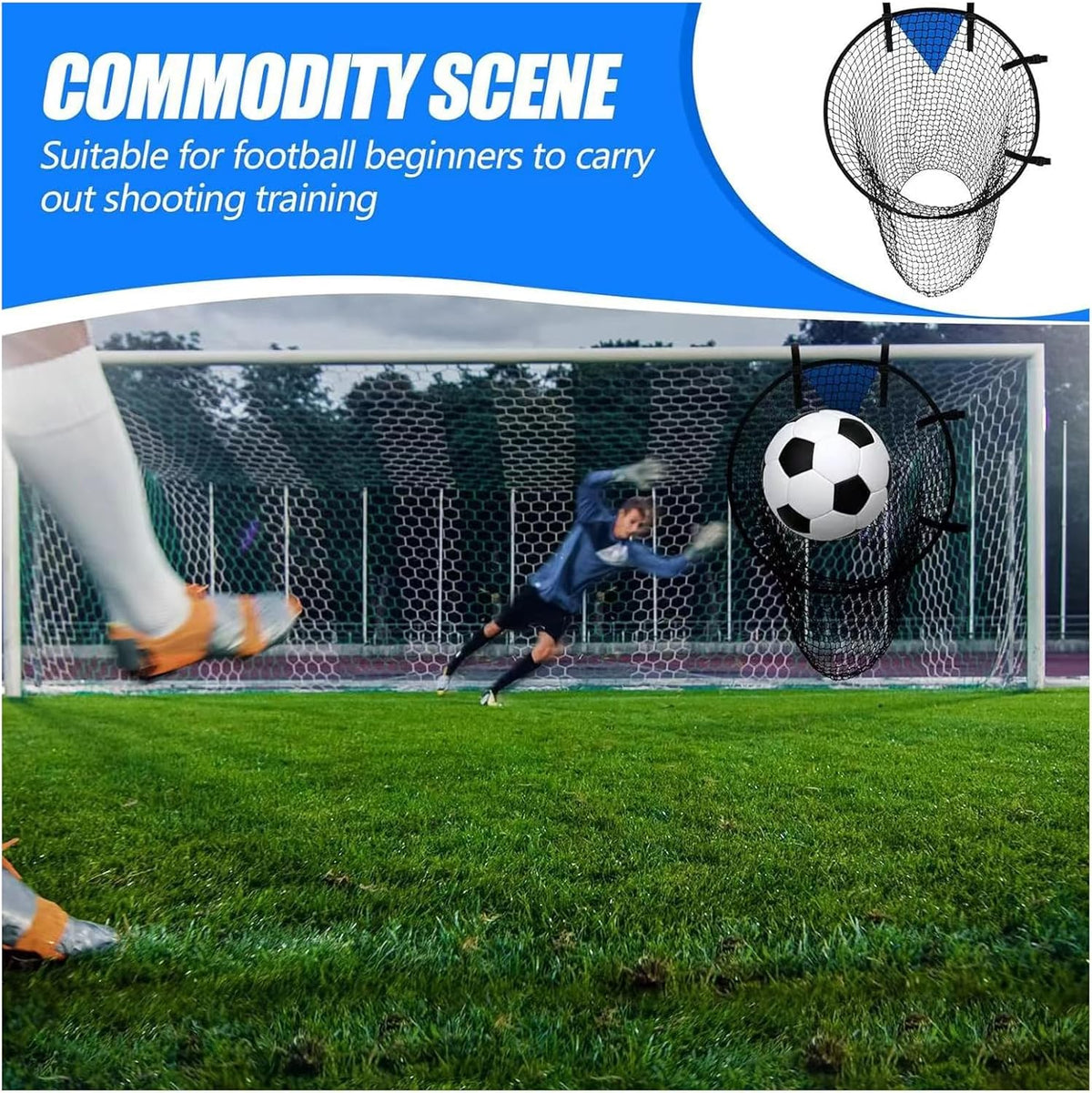2 Pcs Set Soccer Target Goal Net - Portable Foldable Practice Equipment for Shooting Accuracy - Outdoor Football Field Throwing Target