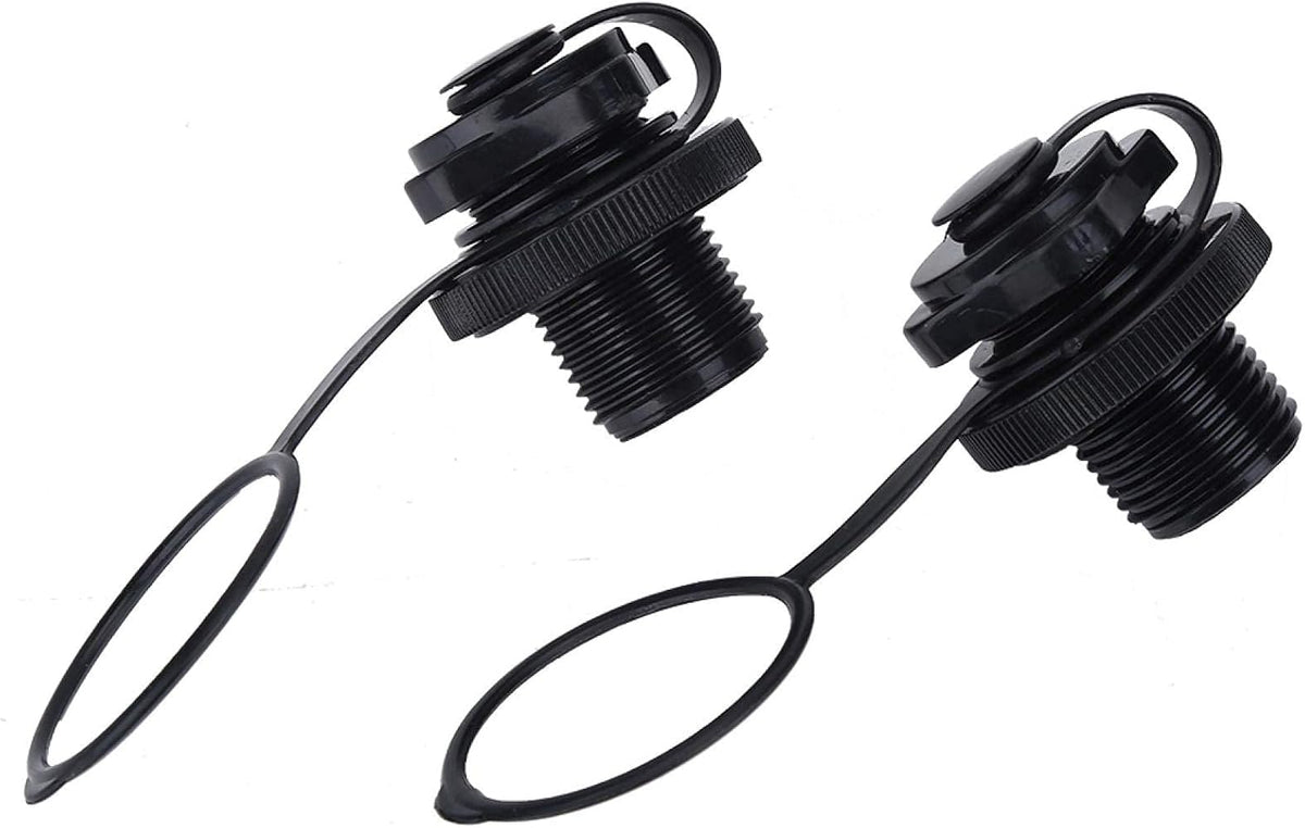 2Pcs Inflatable Boat Valve, Spiral Air Plug for Kayak, Raft, Air Mattress - Replacement Screw Boston Valve for Rubber Dinghy, Pool Airbeds