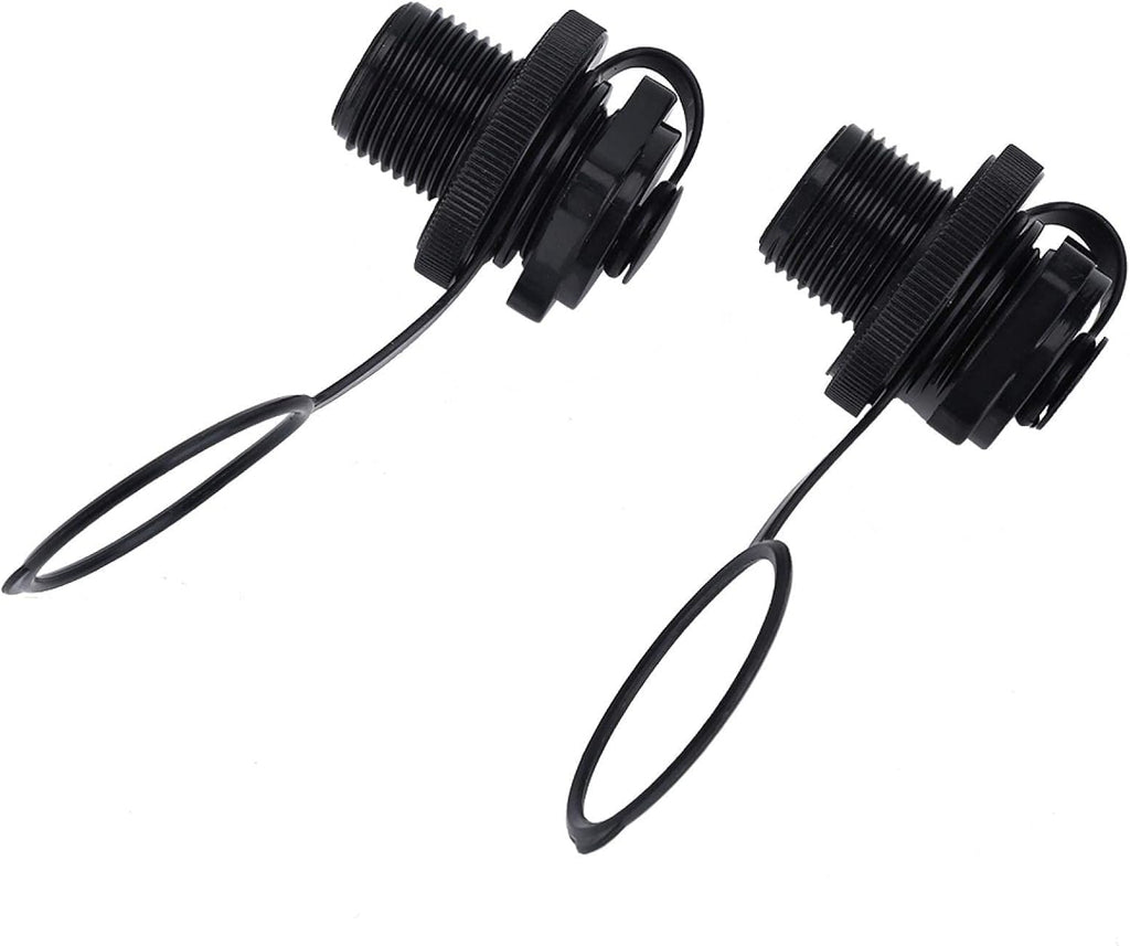 2Pcs Inflatable Boat Valve, Spiral Air Plug for Kayak, Raft, Air Mattress - Replacement Screw Boston Valve for Rubber Dinghy, Pool Airbeds
