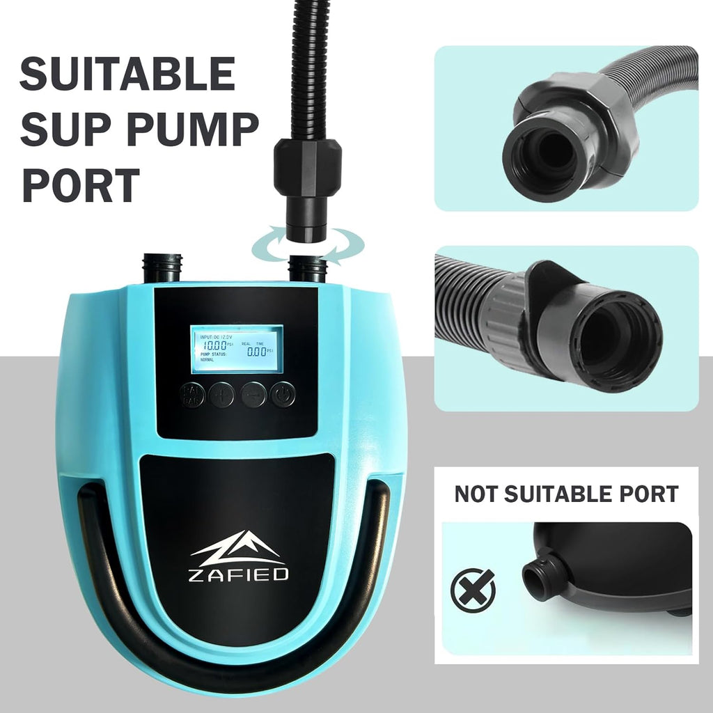 Paddle Board Pump Adapter Hose, Sup Pump Adaptor Hose Kit with 7 Air Valve Nozzles, Electric Air Pump Accessories Fit for Inflatable Stand Up Paddle Board/Boat/Tent/Pool/Mat