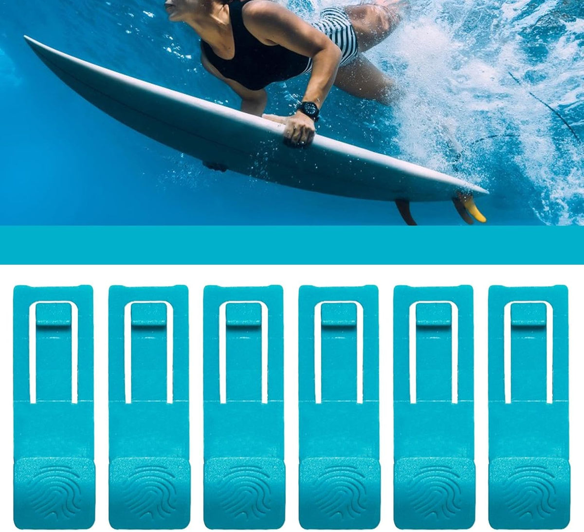 Paddle Board Fin Clips - Surfboard Fin Clips | 6 Watershed Fin Clip | Surfing Gear Fin Bracket | Fastener Base Pin Replacement Buckle Shark-Fin Device Accessories