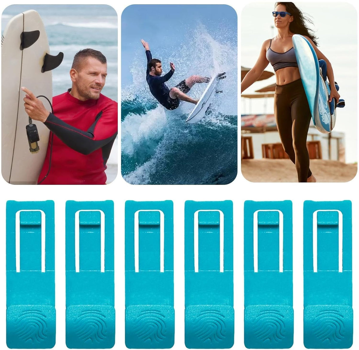 Paddle Board Fin Clips - Surfboard Fin Clips | 6 Watershed Fin Clip | Surfing Gear Fin Bracket | Fastener Base Pin Replacement Buckle Shark-Fin Device Accessories