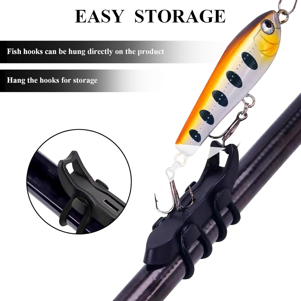 10PCS Lure Magnetic Hooker, Automatic Hook Keeper for Fishing Rod, Hook Holder with 2 Sizes Rubber Rings