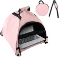 Laptop Tent, Sun Shade Waterproof Fabric Protective Hood for Computer Working Outside Accessories Part Glare Shield & Heat Reflective Awning Convertible Tote Outdoor (Pink) As Shown in the Picture -
