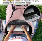 Laptop Tent, Sun Shade Waterproof Fabric Protective Hood for Computer Working Outside Accessories Part Glare Shield & Heat Reflective Awning Convertible Tote Outdoor (Pink) As Shown in the Picture -