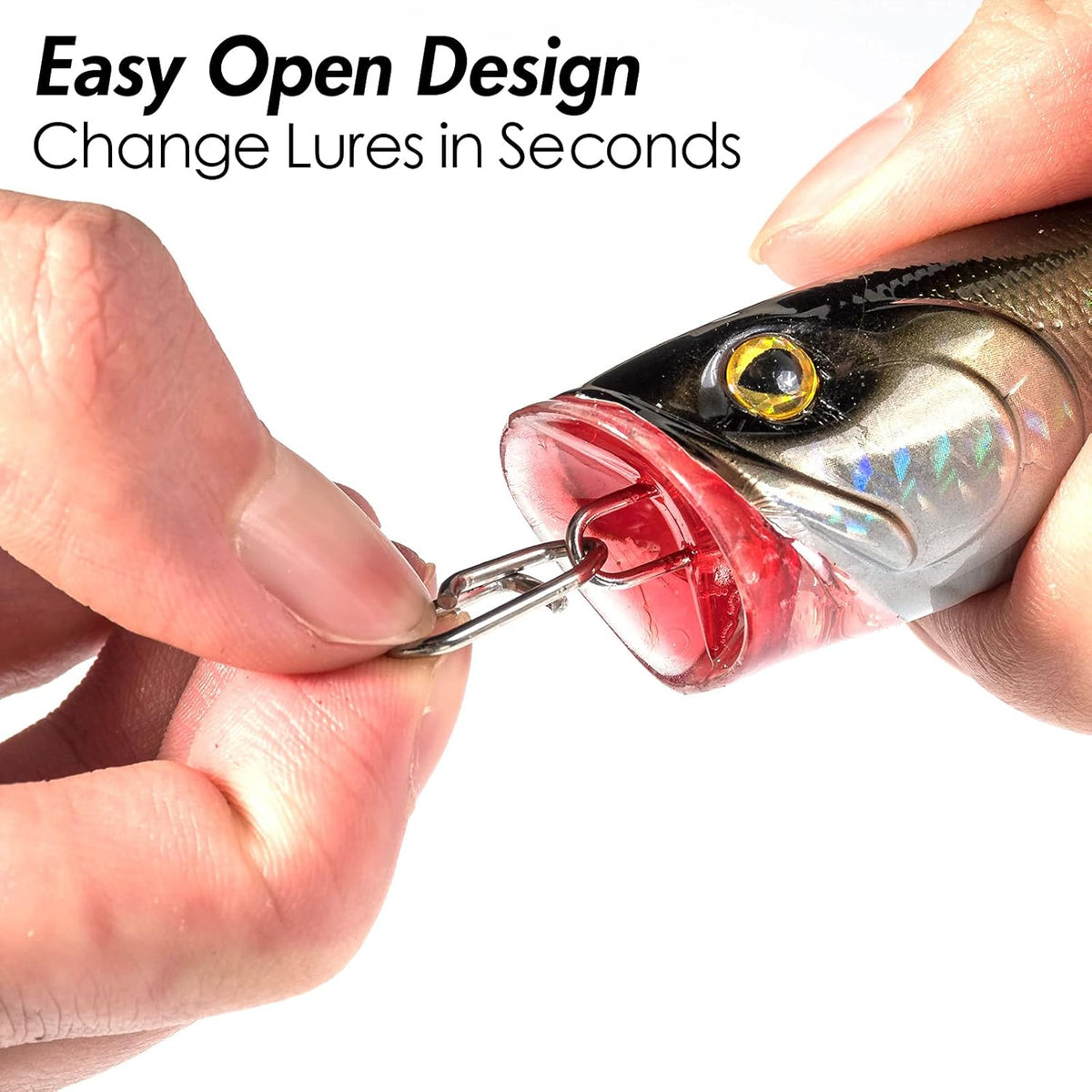 Fishing Speed Clips Power Quick for Lures Change Stainless Steel Lure Snaps Saltwater Freshwater Crankbait Tackle XS-25LB-0.5" 20 Pack