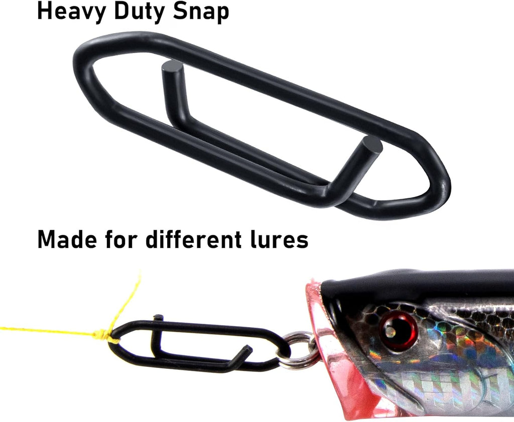Fishing Power Clips Stealth Stainless Steel Speed Lure Quick Change Snap Connector Saltwater Freshwater Terminal Tackle - XS-25LB-0.5"