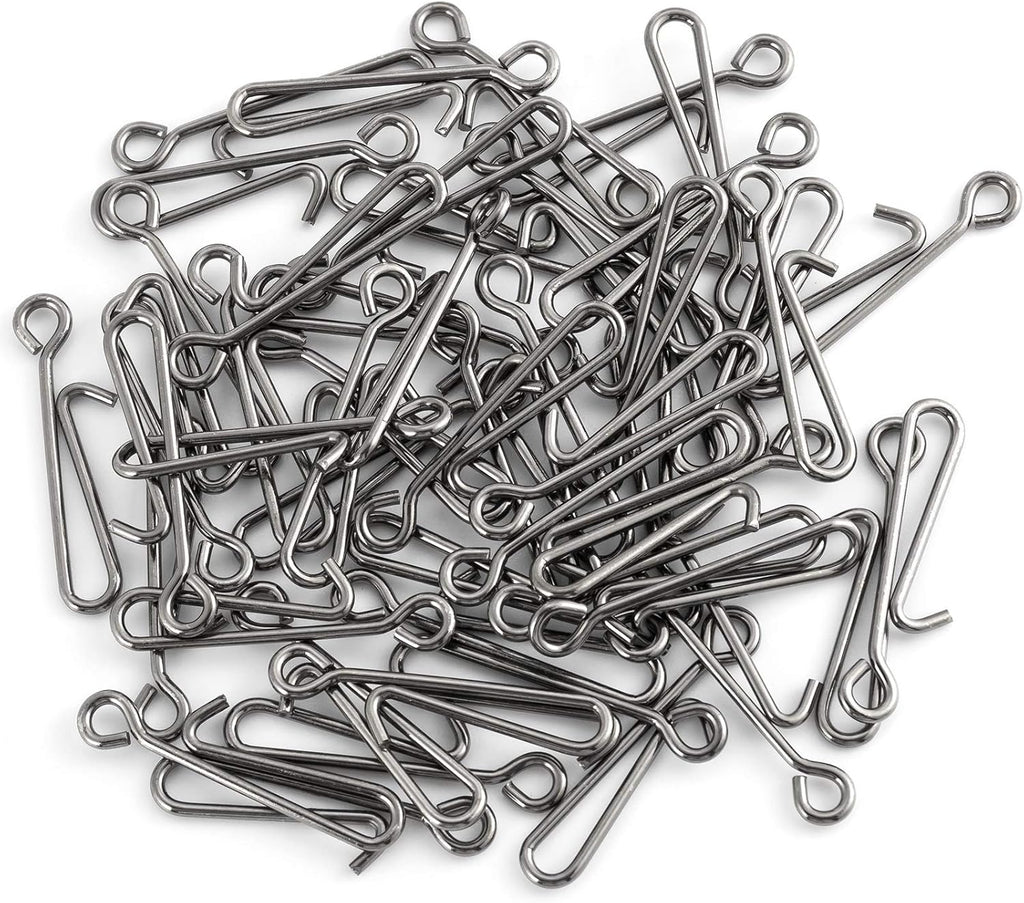50 Pack Fishing Clips Quick Change Speed Crankbait Snaps Stainless Steel Line Lure Hook Connector Freshwater - #1-22LB-0.55"