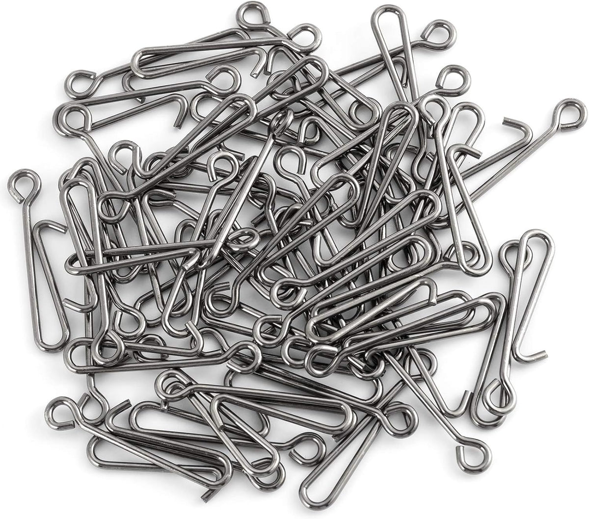 50 Pack Fishing Clips Quick Change Speed Crankbait Snaps Stainless Steel Line Lure Hook Connector Freshwater - #1-22LB-0.55"