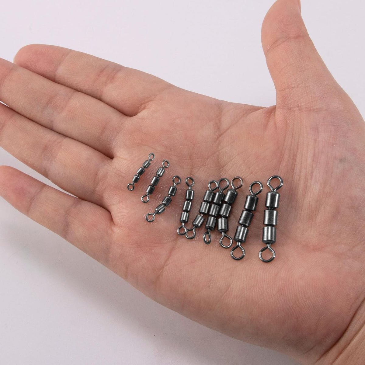 High Speed 3 Roller Swivels, Bead Chain Barrel Swivels Fishing Tackle Trolling Rolling Leader Lure Connector Salmon Walleye Freshwater - #3-84LB
