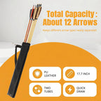Archery Arrow Quiver Hip Tube with 2-Tubes and Belt Clip Lightweight for Youth Carbon Wooden Crossbow Arrows Holder -