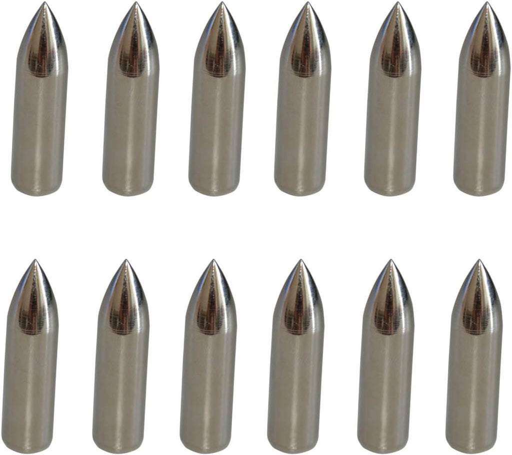 100 Grain Glue on Field Points Archery Replacement Practice Target Arrow Tips 12 Pack -