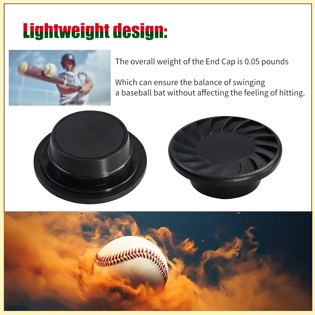 ABS Plastic Softball Bat End Cap Compatible with 2020+ Double-Barrel Fastpitch Bats, Fit for 2018 and 2019 Baseball Bats a Portion of the Inner Lip Lower Than Outer -