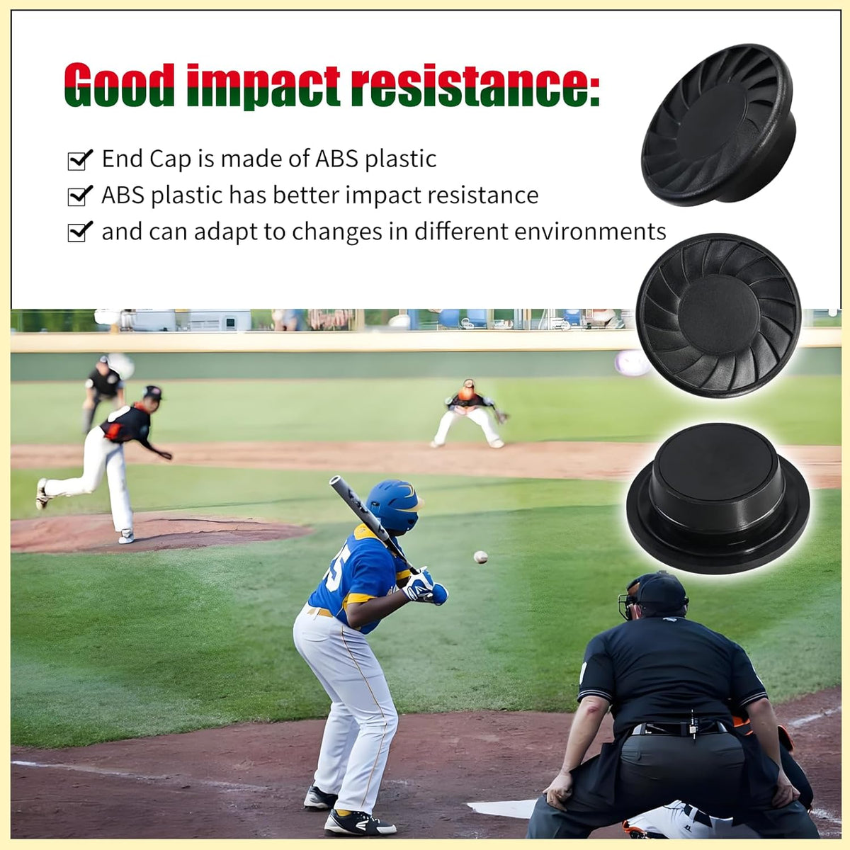 ABS Plastic Softball Bat End Cap Compatible with 2020+ Double-Barrel Fastpitch Bats, Fit for 2018 and 2019 Baseball Bats a Portion of the Inner Lip Lower Than Outer -
