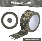3 Rolls 2" x 32 ft Camo Tape, Self Adhesive Protective Camouflage Tape Waterproof Duct Non Reflective Fabric for Outdoor Hunting Military -