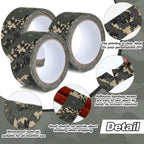 3 Rolls 2" x 32 ft Camo Tape, Self Adhesive Protective Camouflage Tape Waterproof Duct Non Reflective Fabric for Outdoor Hunting Military -