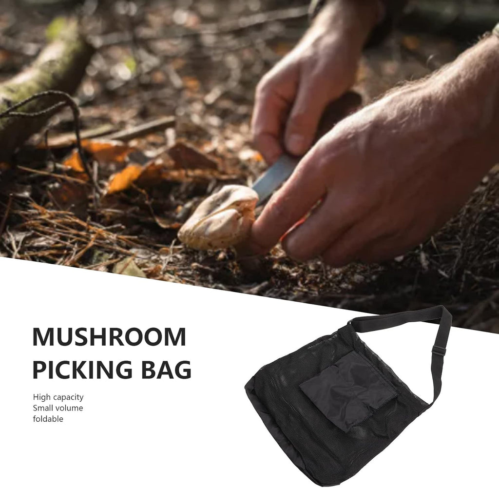 Mushroom Foraging Bags, Collapsible Fruit Gathering Bag Breathable Bags Mesh Pouch for Hiking Outdoor Camping