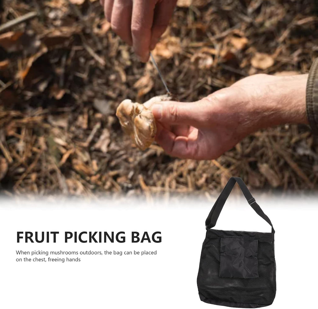 Mushroom Foraging Bags, Collapsible Fruit Gathering Bag Breathable Bags Mesh Pouch for Hiking Outdoor Camping