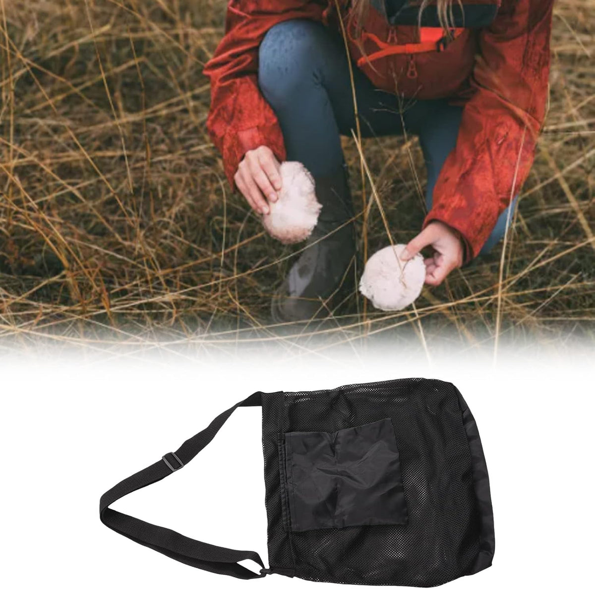 Mushroom Foraging Bags, Collapsible Fruit Gathering Bag Breathable Bags Mesh Pouch for Hiking Outdoor Camping