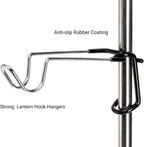 4 Pack Camping Lantern Hook Hangers, 10" Outdoor Lamp Hanger Stand, Stainless Steel Non-Slip Tent Light Pole Hook, Portable Water Bottle Holder Bracket for Hunting Fishing Hiking