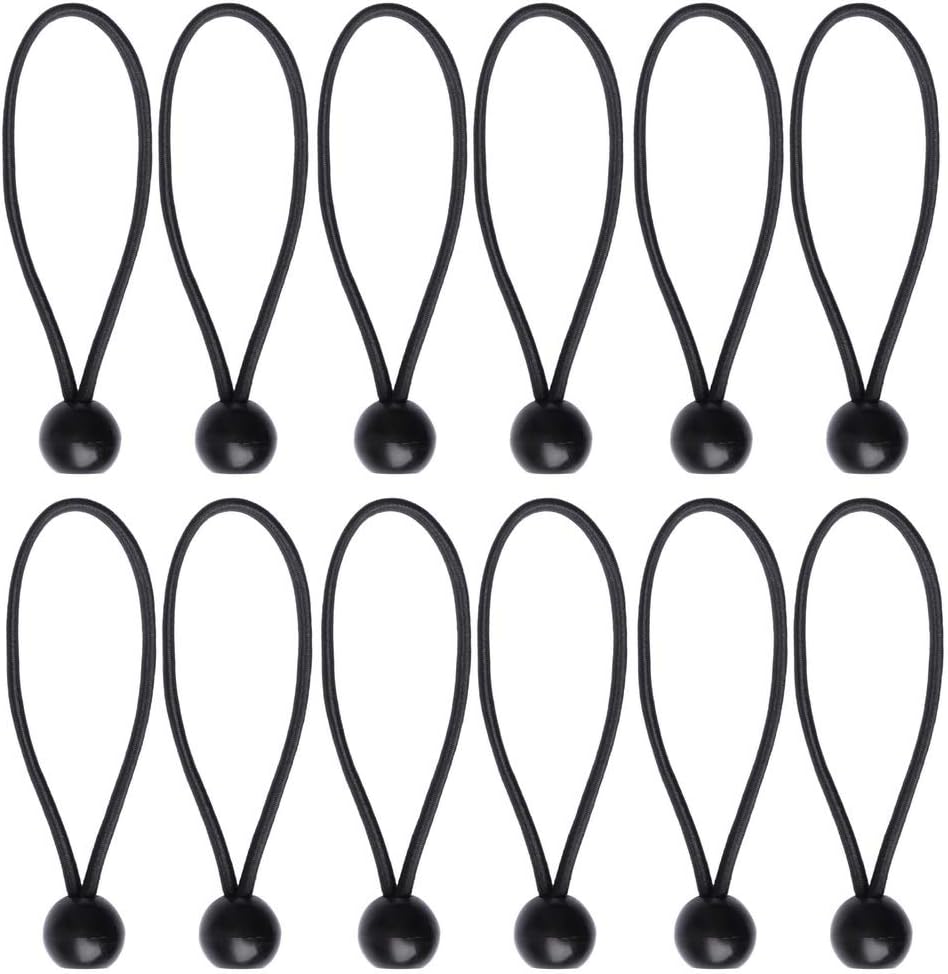 12 Black sailcloth bungee balls for banners - sailcloths - pavilions - tents - bungee hooks - stalls - flagpoles