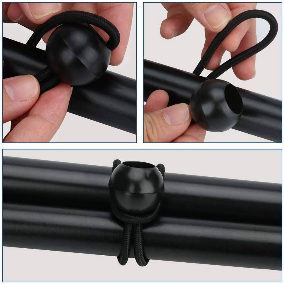 12 Black sailcloth bungee balls for banners - sailcloths - pavilions - tents - bungee hooks - stalls - flagpoles