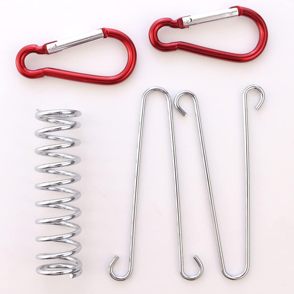 Veergesp-5-pack tent pegs - Red - Camping tent carabiner hook - Heavy metal - Awning accessory - For canvas tents