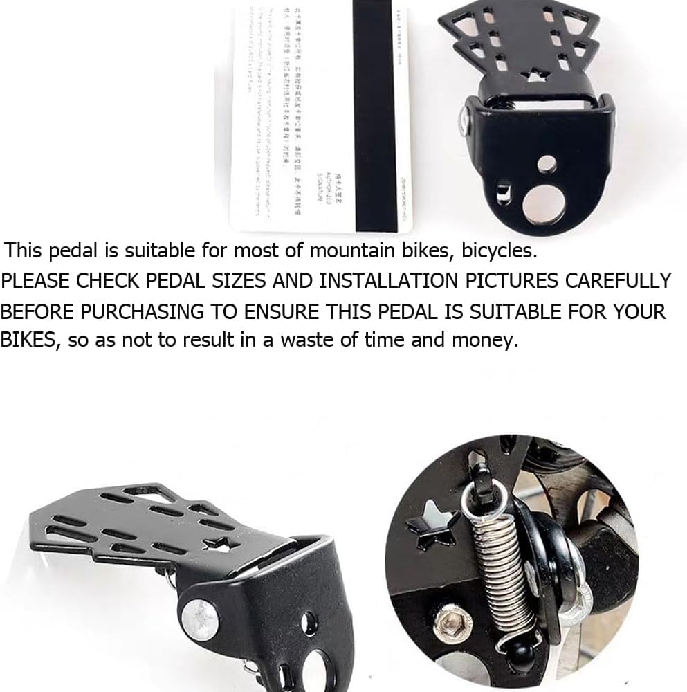 4-pack Mini Bike Rear Pedals - Foldable - Suitable for Mountain Bikes - Kids' Bikes - Rear Pedals - Metal Plates - Bike Pedal Accessories