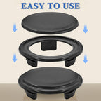Biaungdo 3 Sets 3 Inch Outdoor Patio Table Umbrella Hole Ring and Cap Set, Standard Size Garden Beach Tablet Thicker Hole Ring Plug and Cap Set(Black, Inner Diameter 50mm/2inch)