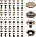 Biaungdo 200pc 15mm Heavy Duty Snap Fasteners Kit, Metal Leather Snap Button Press Stud Cap for Canvas, Marine, Boat, Bronzer (4 Components, 50pc Each)