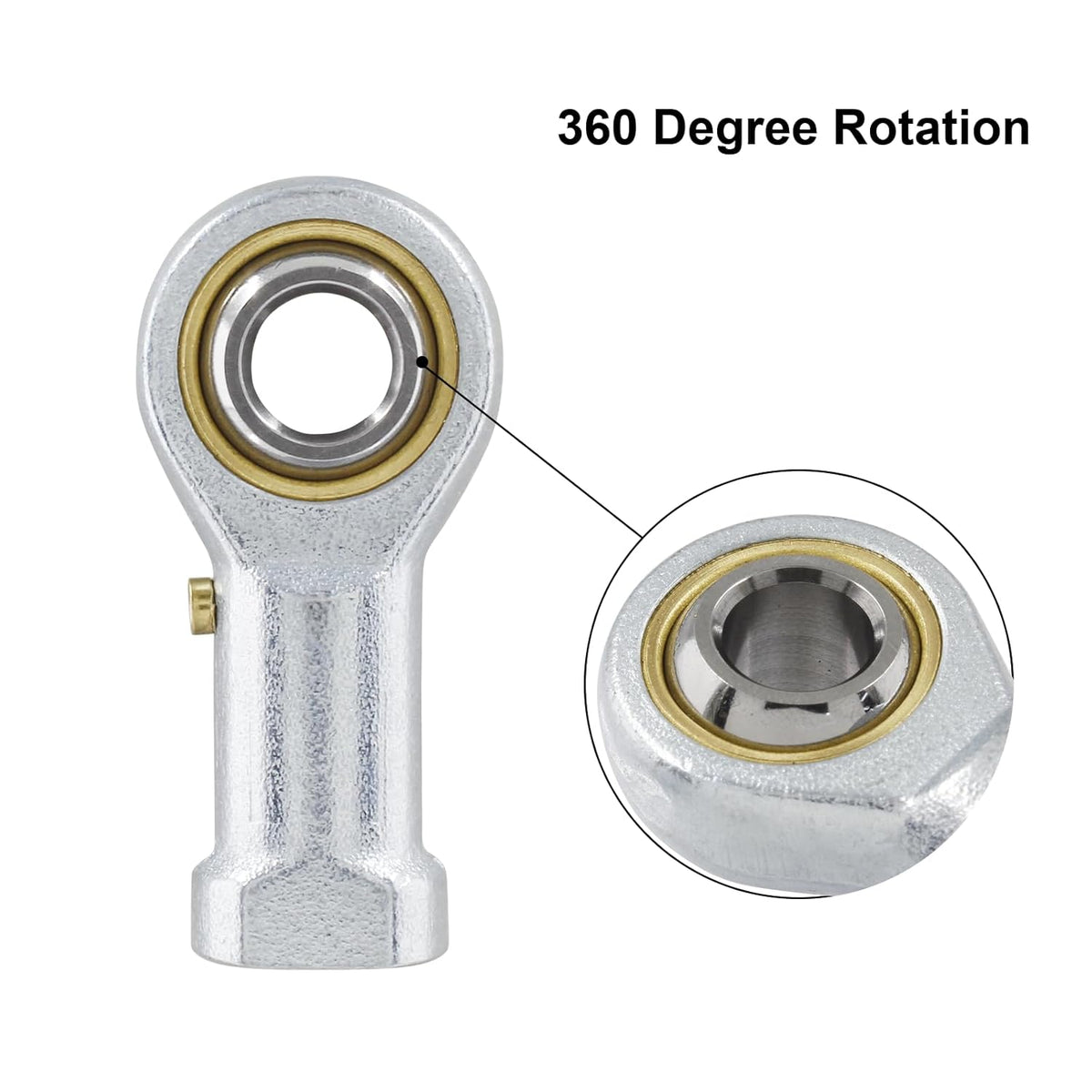Biaungdo 2 Pcs 304 Stainless Steel PHSB6 Rod End Bearing, 3/8 x 3/8-24 Female Right Hand Heim Joint Rod End Bearing with Jam Nut