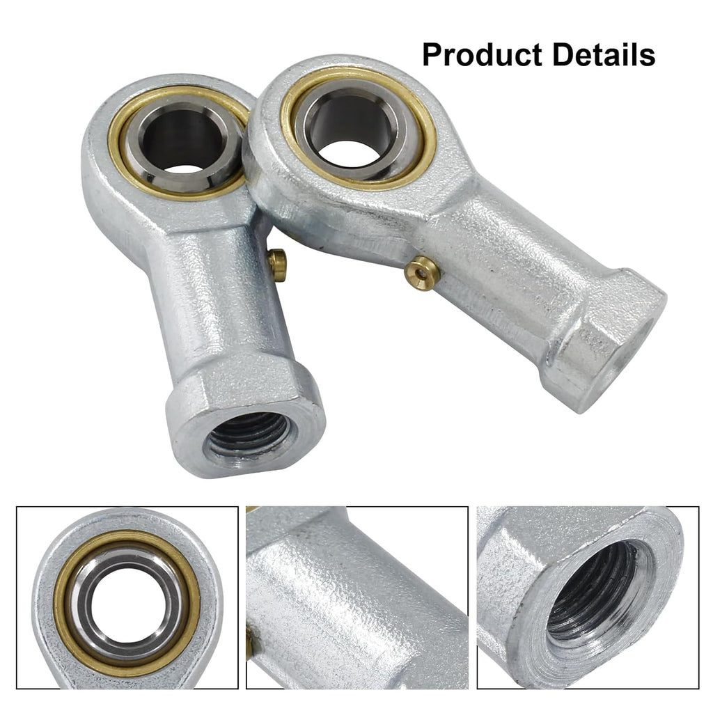 Biaungdo 2 Pcs 304 Stainless Steel PHSB6 Rod End Bearing, 3/8 x 3/8-24 Female Right Hand Heim Joint Rod End Bearing with Jam Nut
