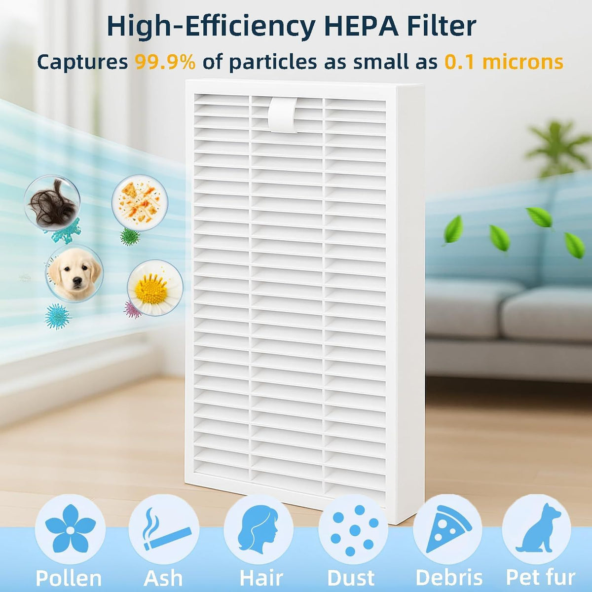 Accessories Kit or ROPVACNIC S1, or Tipdiy G90, or betboyles V75S, or VIPSUN Z1, or PrettyCare C2 Robot Vacuum Replacement Parts, 6 Side Brush, 3 HEPA ilter, 3 Mop Pad