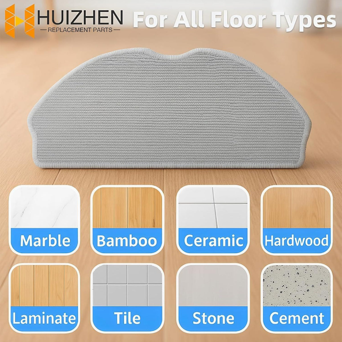 Accessories Kit or ROPVACNIC S1, or Tipdiy G90, or betboyles V75S, or VIPSUN Z1, or PrettyCare C2 Robot Vacuum Replacement Parts, 6 Side Brush, 3 HEPA ilter, 3 Mop Pad